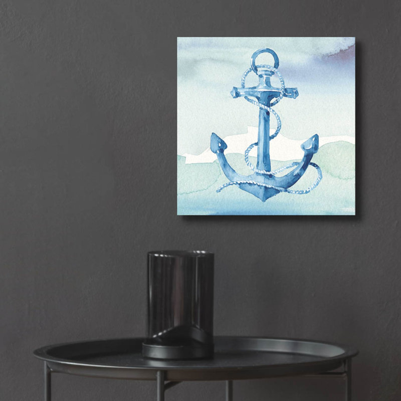 «Sea Life Anchor II» par Lisa Audit, art mural en verre acrylique, H 12 po x l 12 po x P 0,13 po