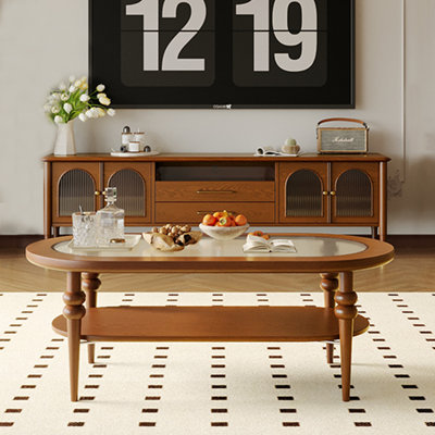 French style TV stand paired with coffee table