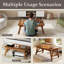 Table basse pliante Industrial Farmhouse, table basse portative sans assemblage avec structure triangulaire stable, petite table pliante compacte pour le salon, la chambre à coucher et les petits appartements-1732280125