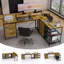 Bureau en L 114 po avec concentrateur électrique, bureau de jeu industriel - 6 tiroirs, support pour écran amovible, bureau rustique brun