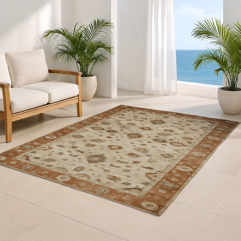 Overdyed Beige Indoor and Outdoor Area Rug, Rectangle 2' x 3'