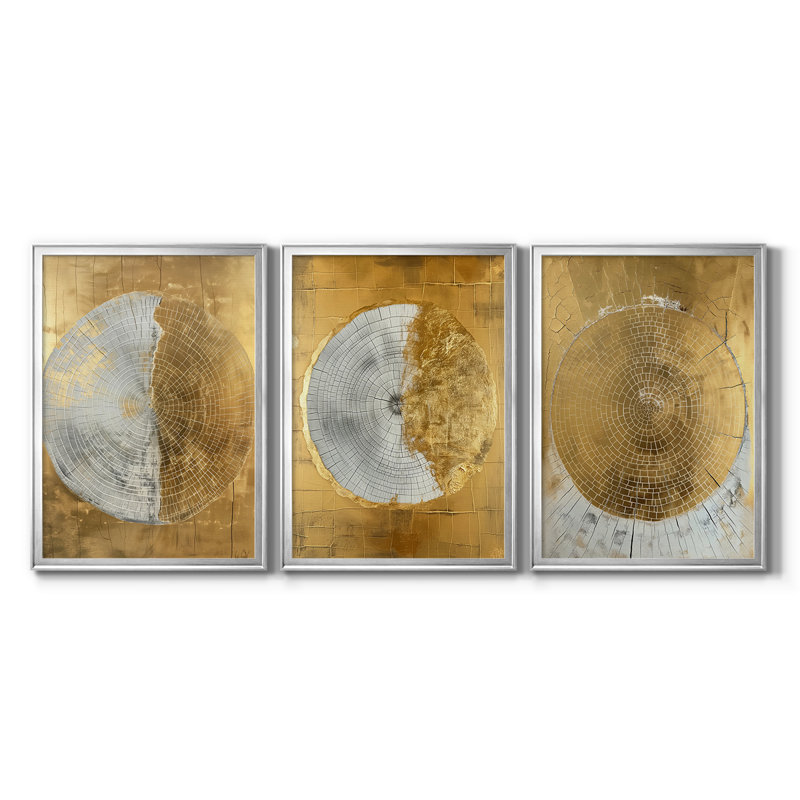 ABSTRACT Series CCXIX - Toile tendue avec châssis sur mesure - 3 pièces, H 15 po x l 19 po