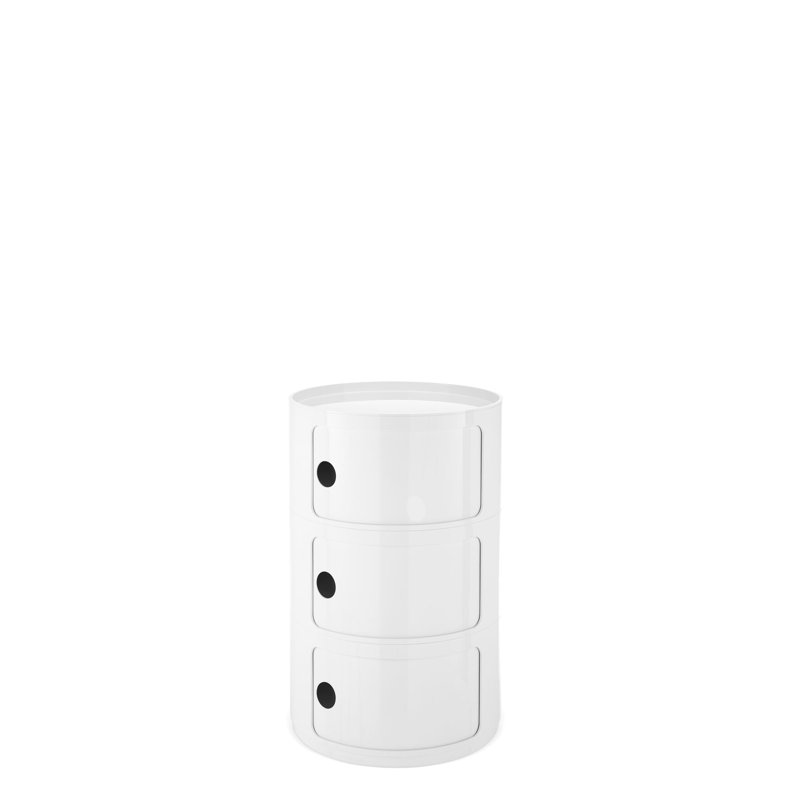 Componibili Round Modular Stacking Units, White, 3