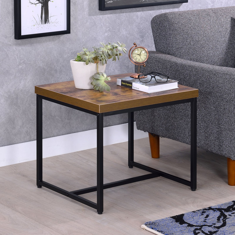 Rectangular Sled End Table, Brown