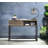 Rustic Oak and Black Writing Lagena with Drawer and Shelf, Perfect for Home Office and Study Spaces