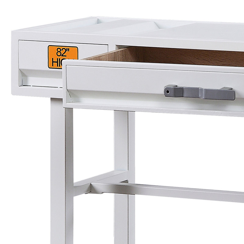 Cargo Iron Writing Desk, White
