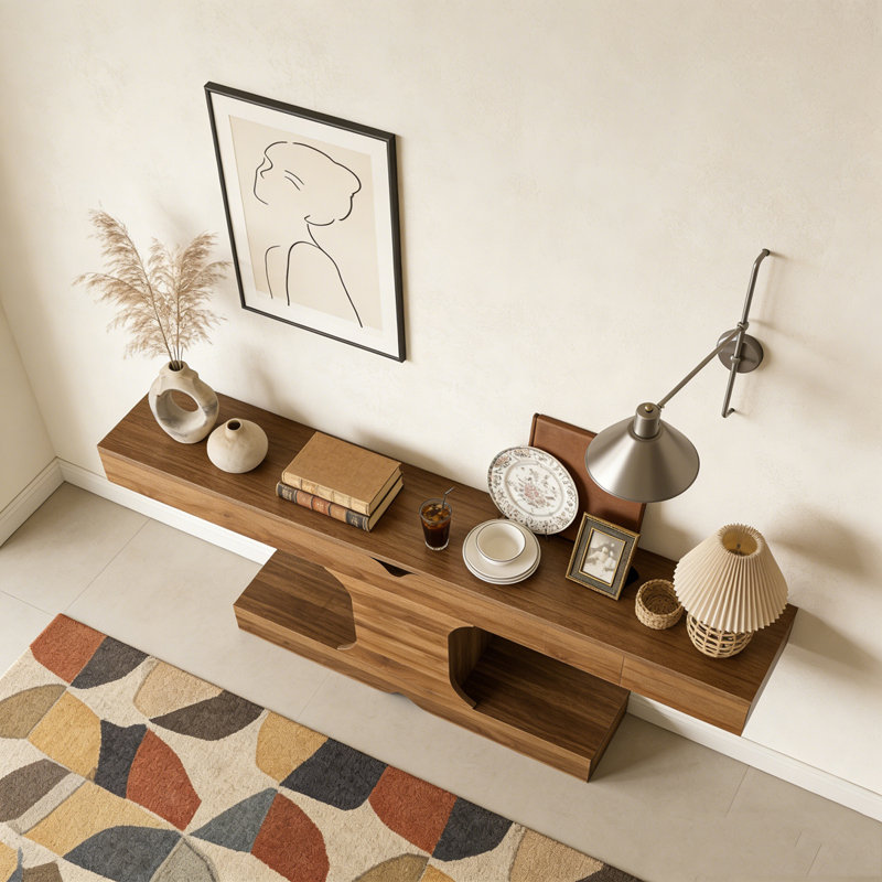 I-Shaped Farmhouse Console Table Sofa Table Entryway Table