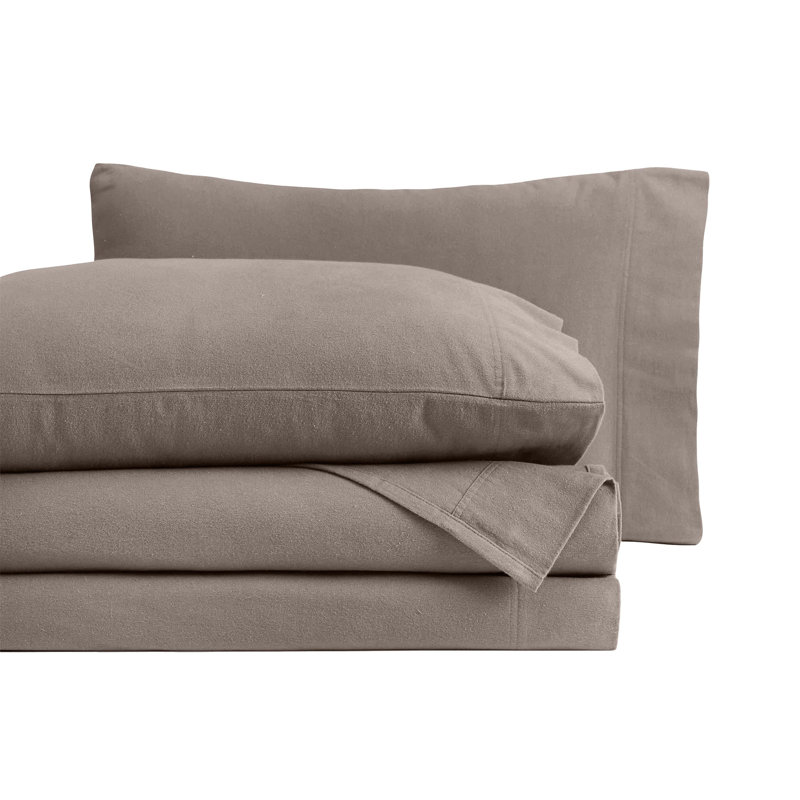 Ensemble de draps 100% flanelle Nile Mills Classic, Twin Sheet Set with 1 Pillowcase, Gris