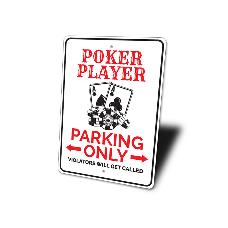 Enseigne de poker seulement, H 14 po x l 10 po x P 0,04 po