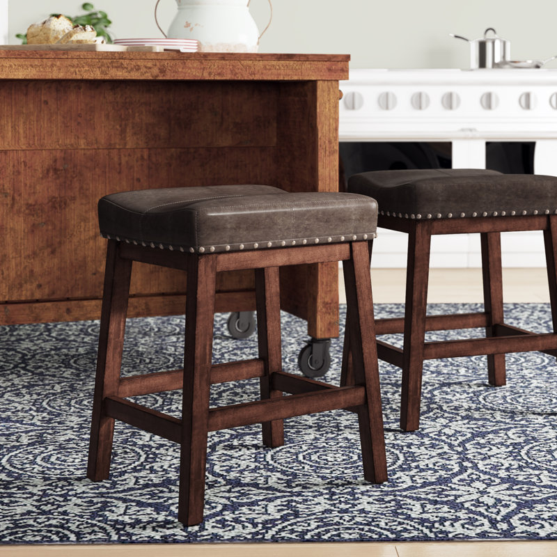 Boneta Kona 24" Tall Backless Counter Stool, Raisin