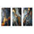 Grey And Gold Abstract Marble Granite I - Abstract Metal Wall Decor Set Of 3-1924086544