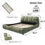 Grand lit plateforme tapissier grand format avec dossier rembourré surdimensionné et structure en bois, convient à plusieurs hauteurs de matelas, vert-835811748-835811750