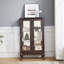 Vitrine 2 portes exquise avec verre trempé, dossier en miroir, tablettes réglables et éclairage pour mettre en valeur des objets précieux avec style-849281699