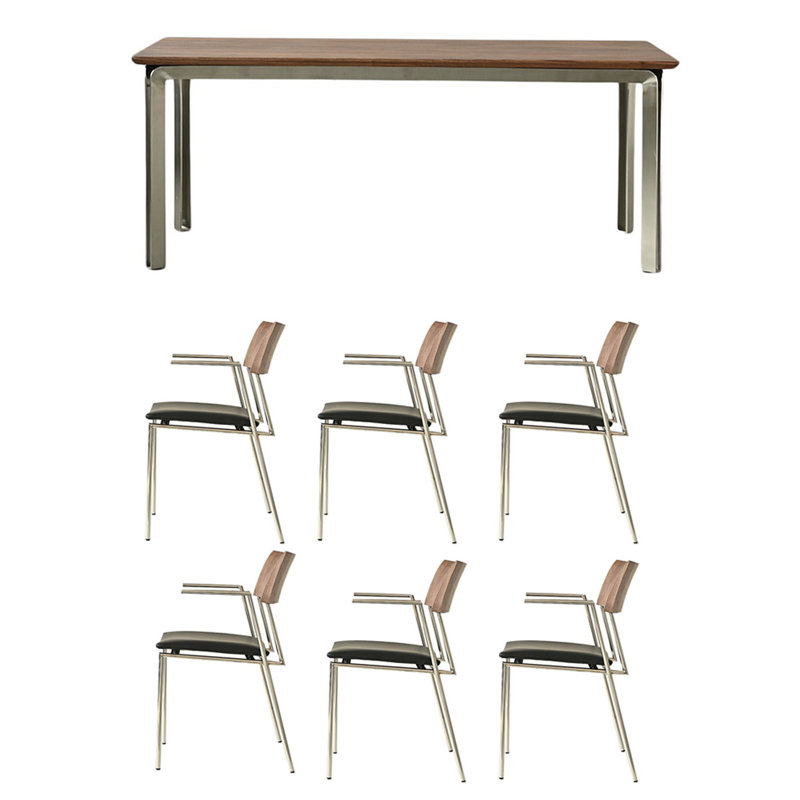 Ensemble de table en bois massif de haute qualité, H 29,52 po x L 78,74 po x l 35,43 po