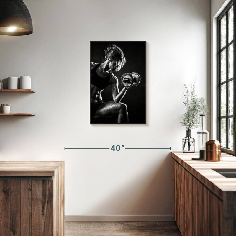 Fitness Lady, Cadre flottant noir, 21 po x 31 po