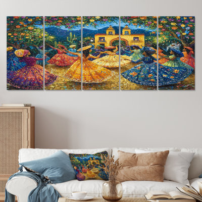 Yellow Fiestas And Celebrations In El Salvador II - El Salvador Canvas Wall Art Set