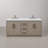 Hunner 72" Carrara White Marble Countertop Bath Vanity in Gray Oak with Facuet-548935579