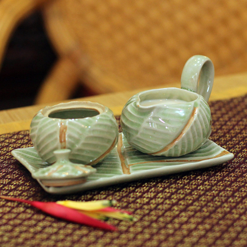 Ensemble 4 pièces de pot à crème de sucre Kidham