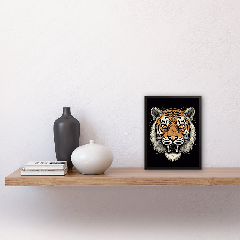 Morsun Old School USA Tattoo Ink Body Art Tiger Head Rockabilly 50s - Single Picture Frame Print