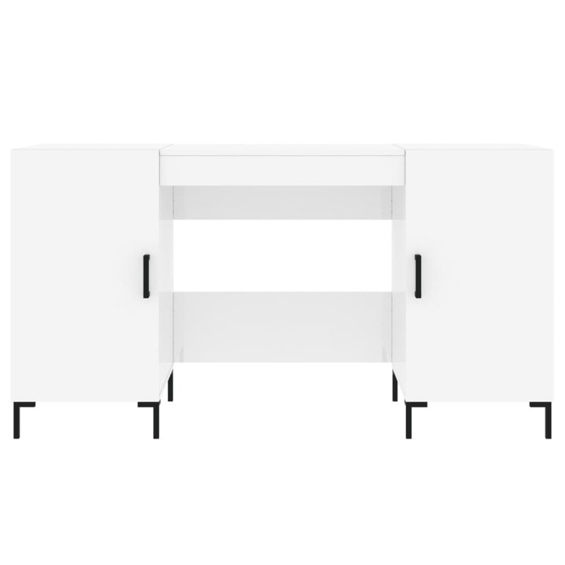Diawara Metal Base Writing Desk, High Gloss White