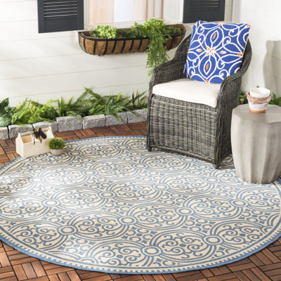 Graham Indoor/ Outdoor Blue/Cream Rug