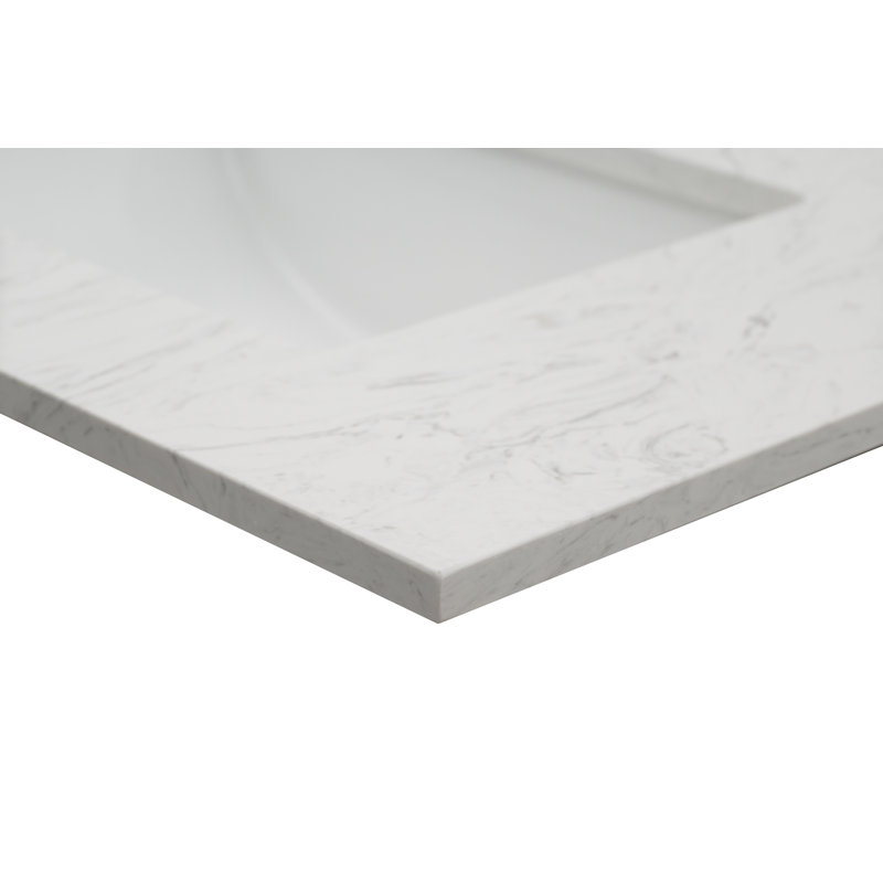 31" Iced White Ceramic Undermount Single Sink Vanity Top