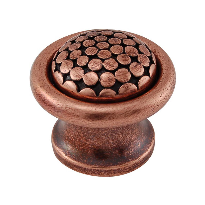 Tiziano Mushroom Knob, 1.25" H x 1.25" W x 1" D, Antique Copper