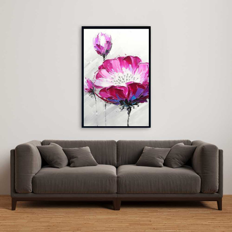 Fuchsia, fleur sauvage - Art contemporain encadré sur toile pour la maison