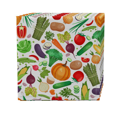 Square Cotton Twill Dining Linen Set - Set of 4