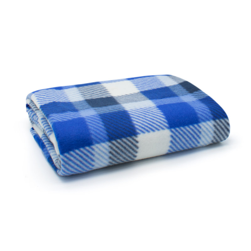 Anerinda Soft Plush Classi Check Blanket Throw, Blue