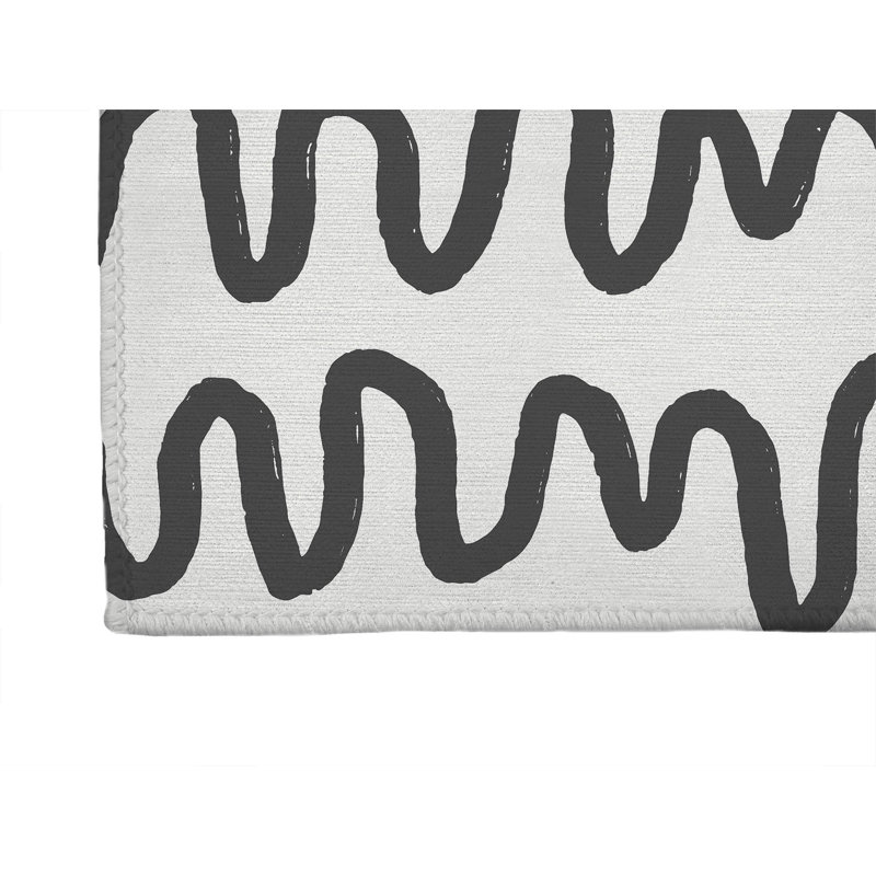 Wiggle Stripe Non-Slip Outdoor Rug, Runner 2'6" x 8'