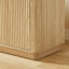Buffet 63 pouces à rayures verticales en chêne avec rangement, forme ondulée, meuble télé multifonctionnel pour diverses pièces-450022448
