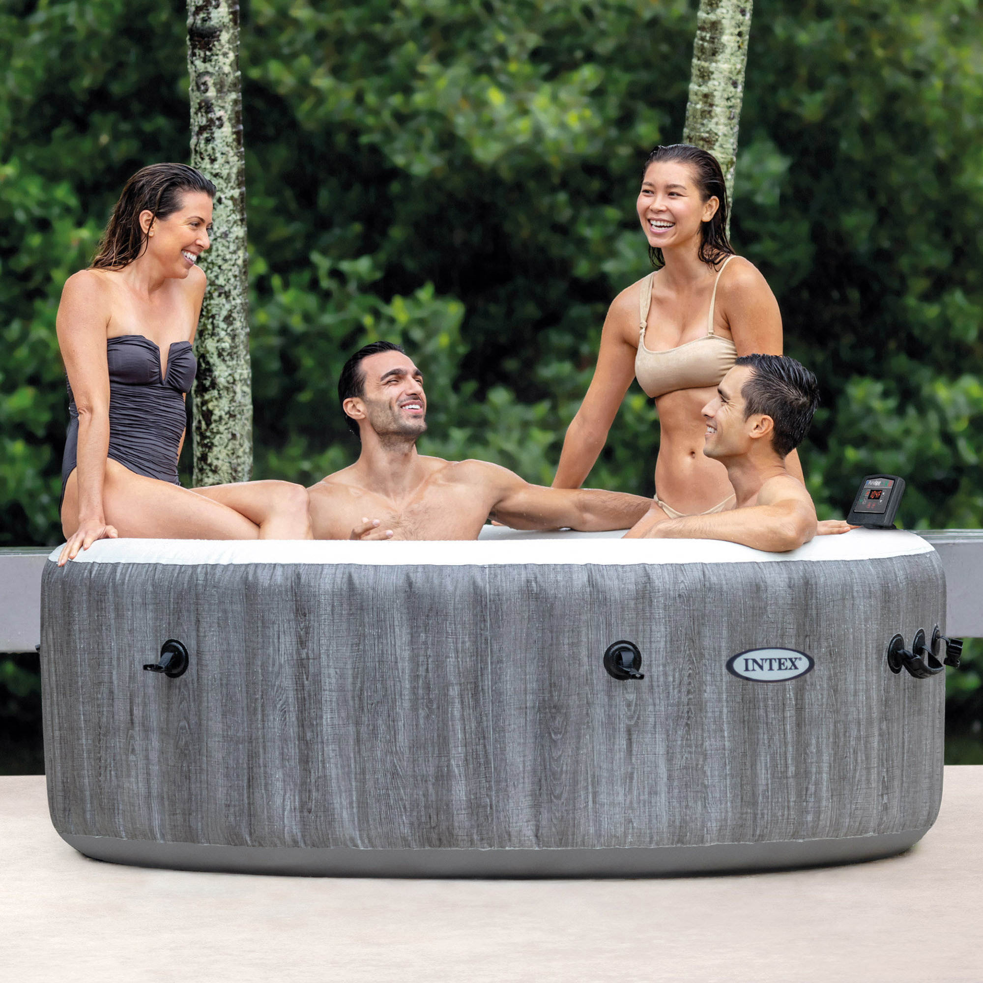 Intex 120 Volt Person 140 Jet Round Inflatable Hot Tub in Gray  Wayfair