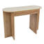 Console à base en T - Table d'entrée de 43 po avec placage en bois et marbre - Table de vestibule peu encombrante-1648128841