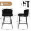 Tabouret de bar et de comptoir moderne H 25,3 po avec grand siège et dossier-1249847601