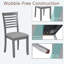 Ensemble de 4 chaises de salle à manger en bois Crewe, chaise de cuisine avec siège rembourré, chaise d'appoint rembourrée-607398241