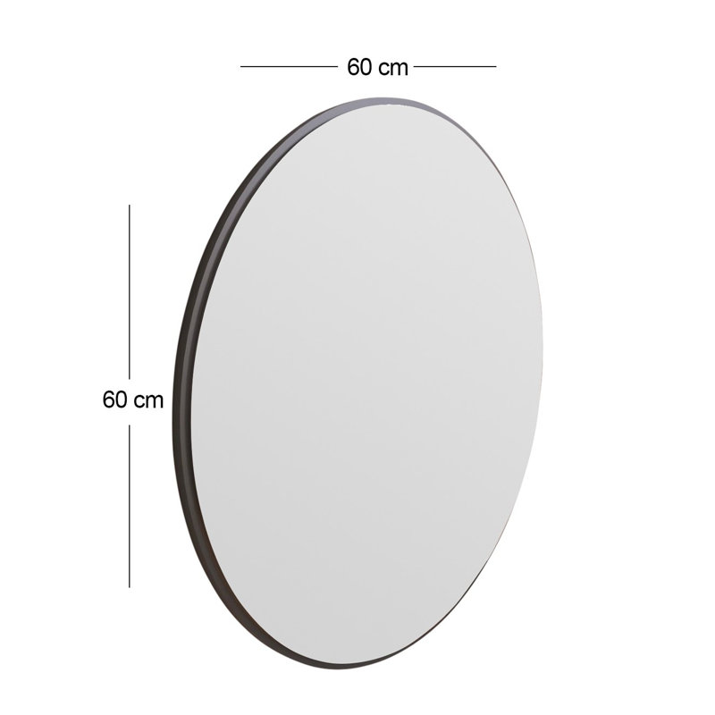 Miroir mural moderne 23,6 po x 23,6 po x 0,9 po | Fabrication 100% bois aggloméré, miroir écologique Flocal-E | Finition noire élégante, parfaite pour la décoration intérieure, le salon ou la chambre à coucher | Fixation murale facile
