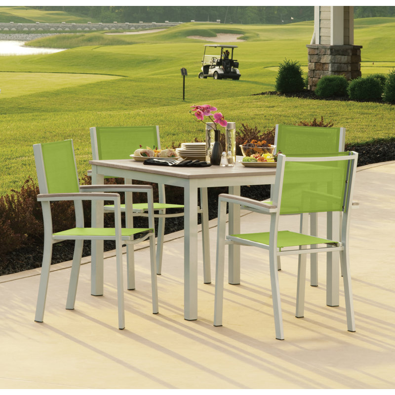 Travira Outdoor Square Dining Table, Flint, Tekwood Vintage