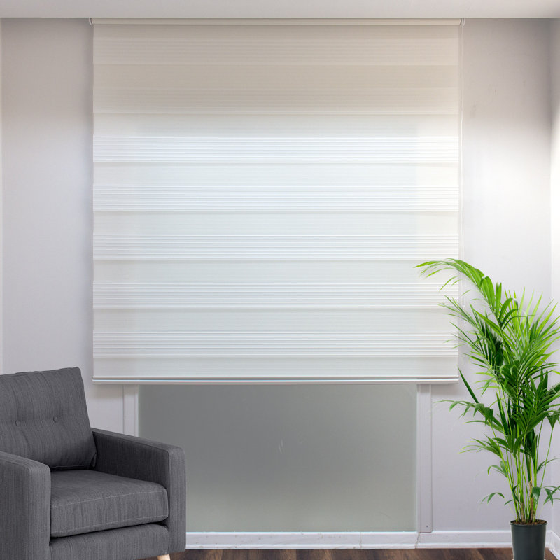 Rideau en polyester Aimun, Blanc, L 102 po x L 43 po