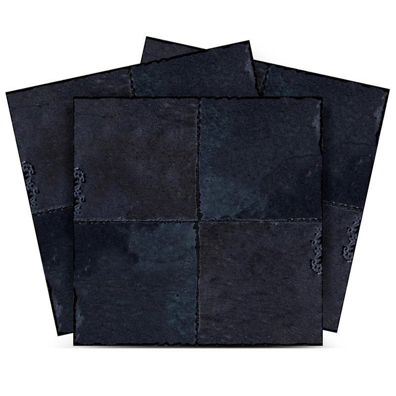 Dark Slate Gray Vinyl Peel and Stick Wall Tiles, 8x8-inch
