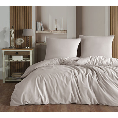 Solid Colour Duvet Cover Set with Pillowcases