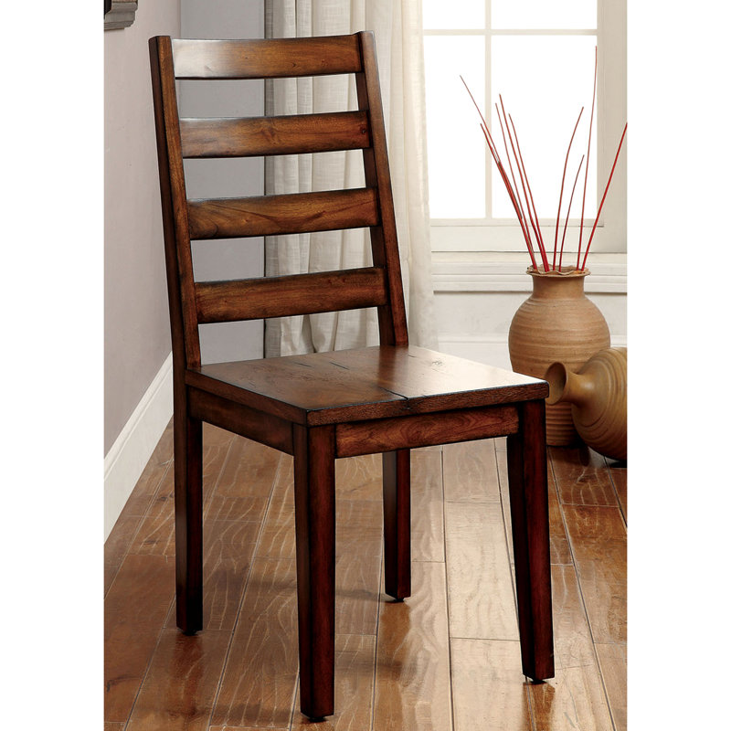2 chaises de salle à manger en chêne tabac