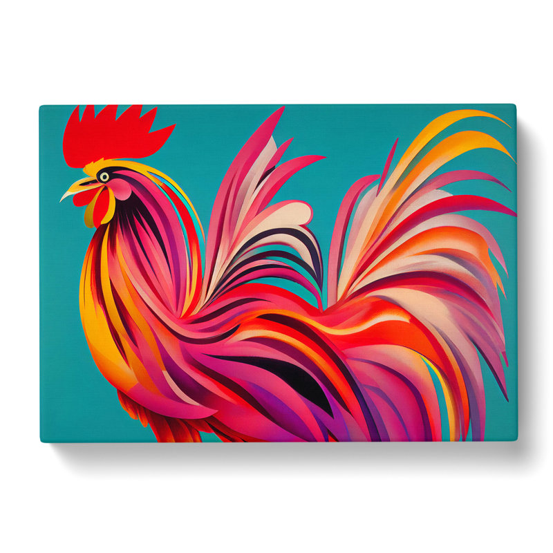 Colourful Rooster Vol.2 - Wrapped Canvas, 35cm H x 50cm W x 3cm D
