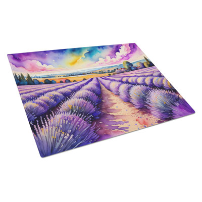 Grande planche à découper en verre de couleur lavande anglaise