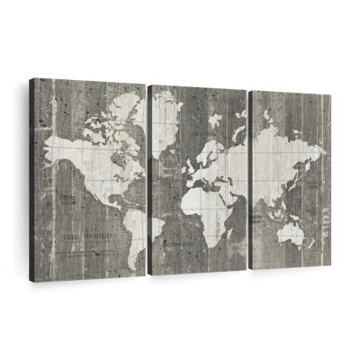 " Old World Map Neutral " 3 - Pieces
