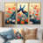 Toile avec cadre flottant or