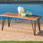 Rustic Metal And Wood Outdoor Coffee Table, Top, 18" X 43" 18", Appearance Finish Table With Iron Legs For Use,