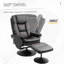 Fauteuil inclinable et inclinable avec base enveloppée, fauteuil inclinable pivotant en cuir avec repose-pieds