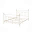 Lit blanc avec structure élégante - métal, détails de broche, tête de lit double en métal de 56 po de profondeur et supporte jusqu'à 330 lb