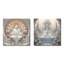 Ensemble de 2 collages carrés bouddhistes blancs et dorés-866710141-866710138